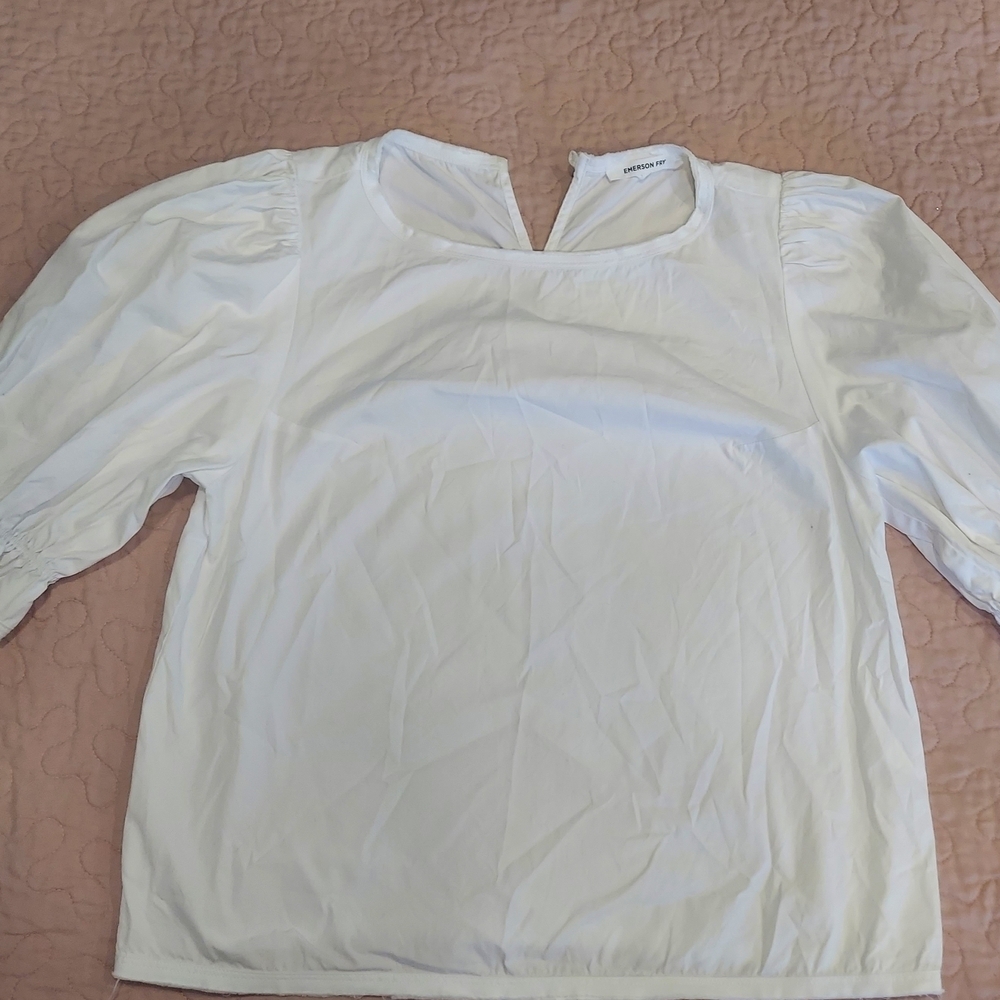 Emerson Fry White Ruffled Blouse
